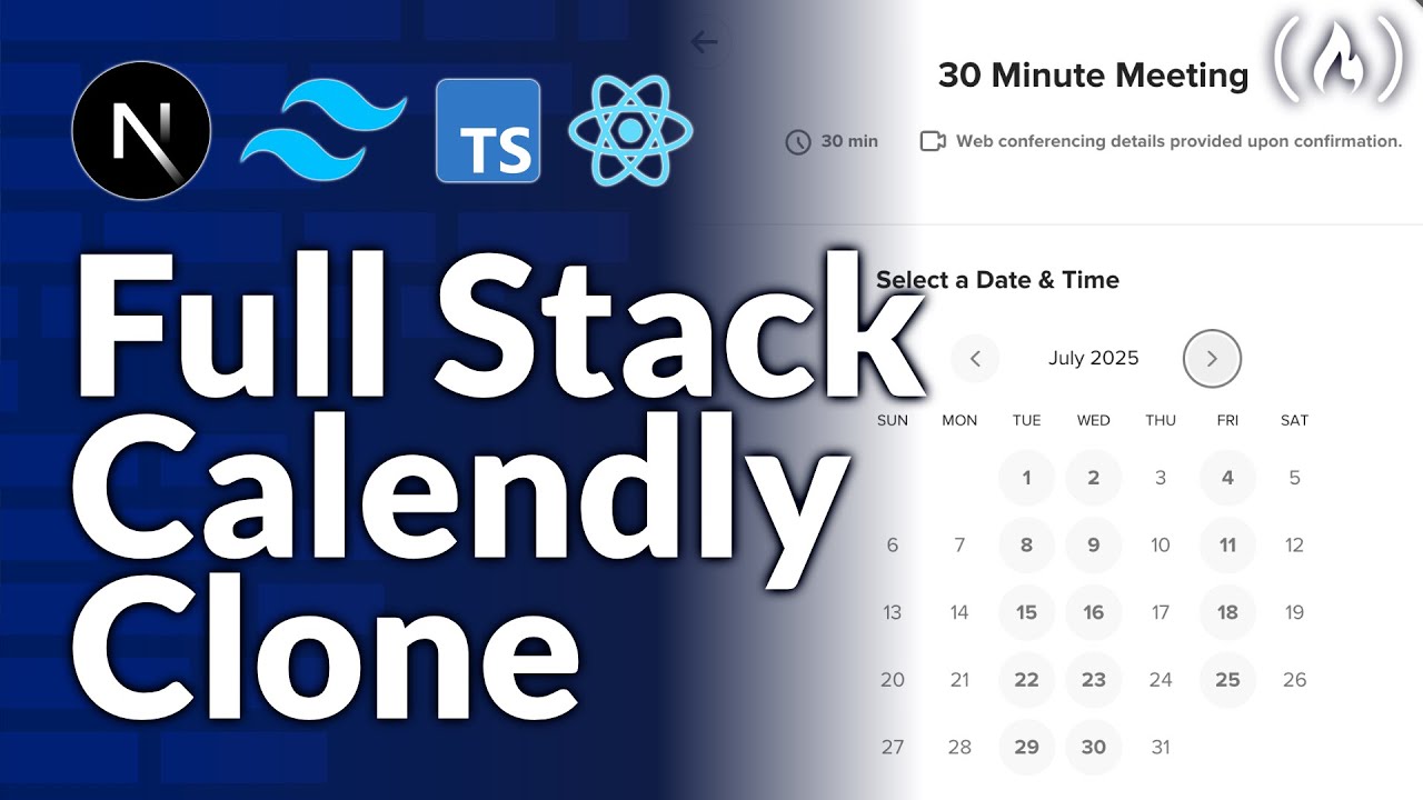 Build a Calendly Clone – Full Stack Next.js, Typescript, React, Tailwind